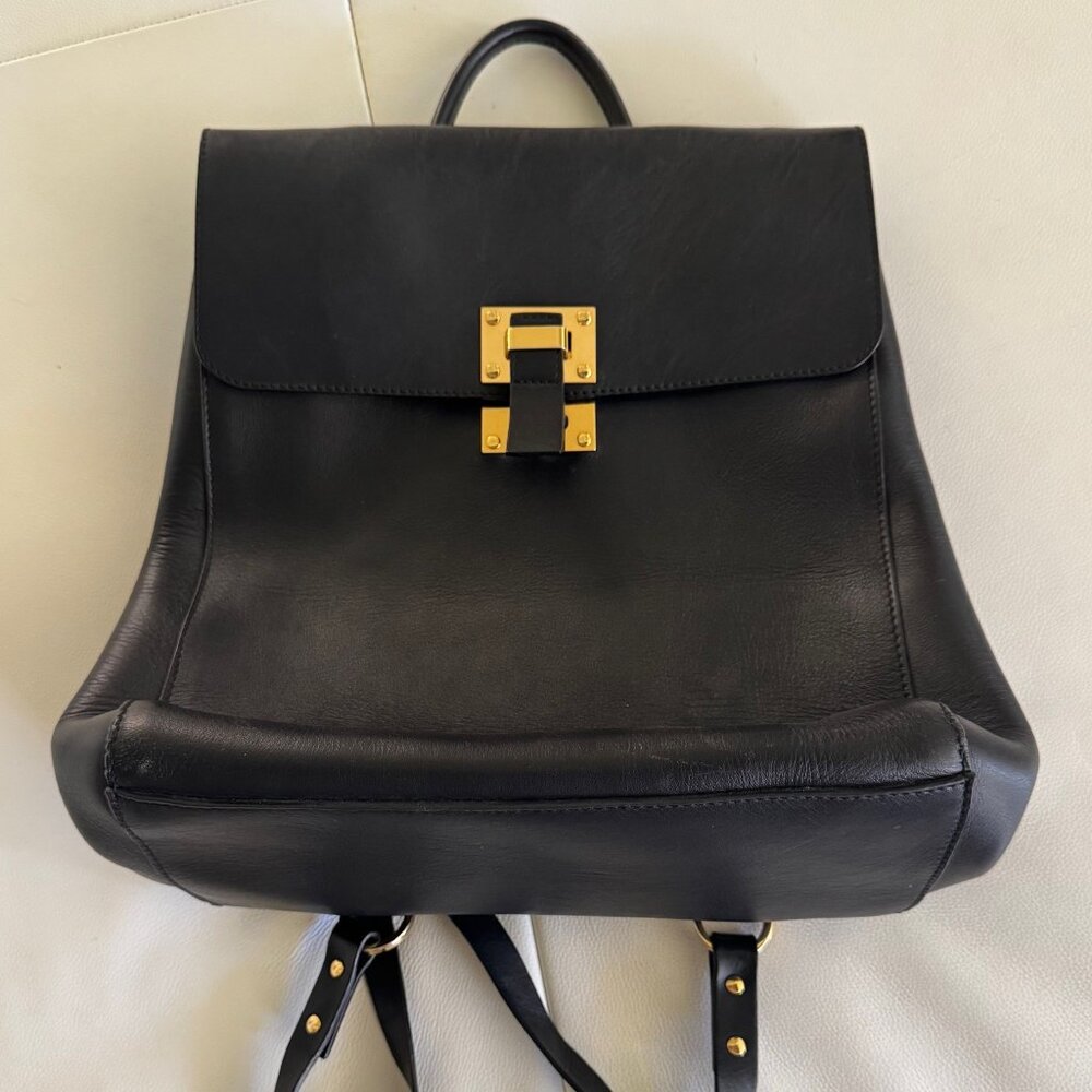 Great Condition Black Leather Sophie Hulme Bag/ Backpack (convertible)